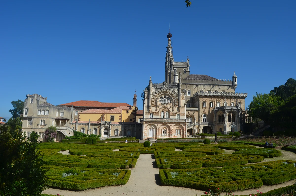 Palace and formal gardens.