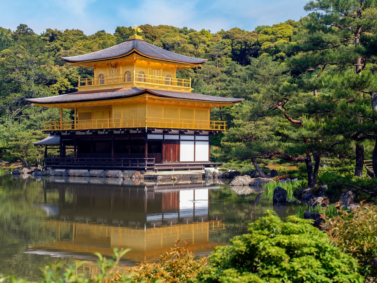 Kinkaku-ji and its garden in Kyoto, Japan.