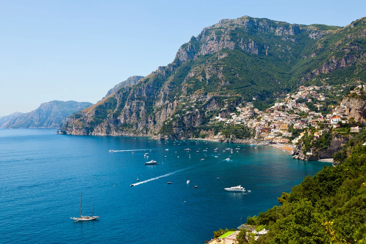 Positano buildings overlooking the Amalfi Coast