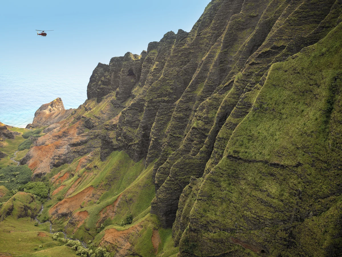 Nā-Pali-Küste, Kauaʻi. Reisezielansicht, keine Hotelaufnahme.